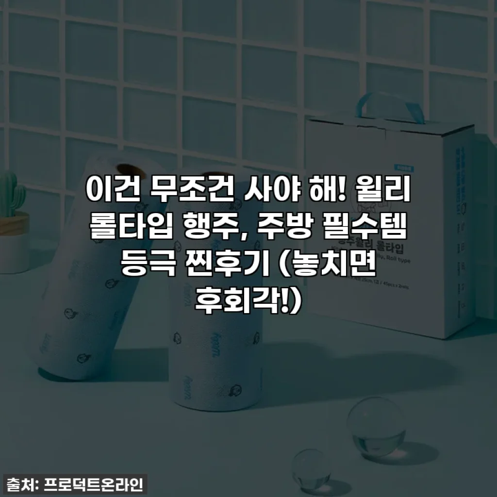 이건 무조건 사야 해! 윌리 롤타입 행주, 주방 필수템 등극 찐후기 (놓치면 후회각!)
