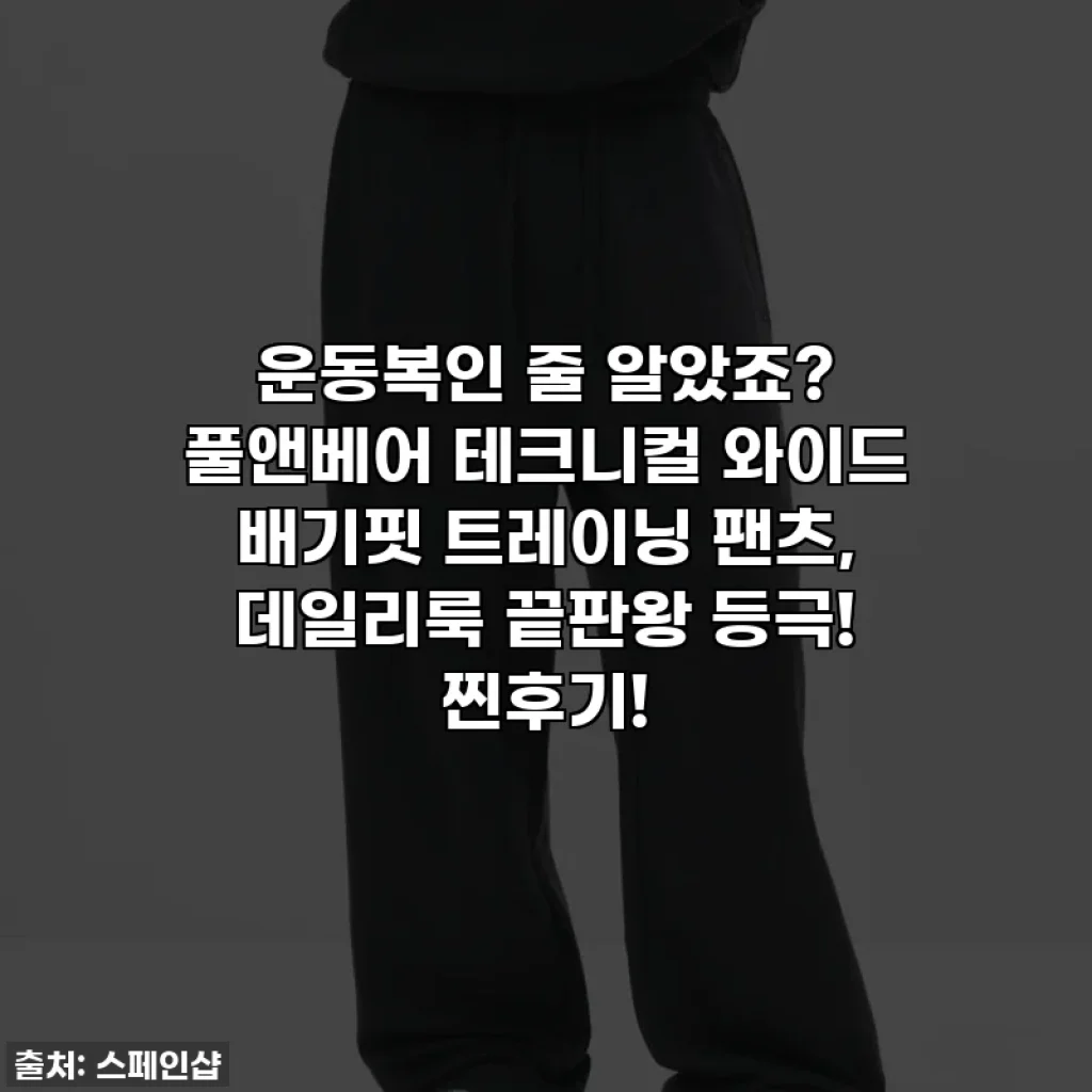 운동복인 줄 알았죠? 풀앤베어 테크니컬 와이드 배기핏 트레이닝 팬츠, 데일리룩 끝판왕 등극! 찐후기!