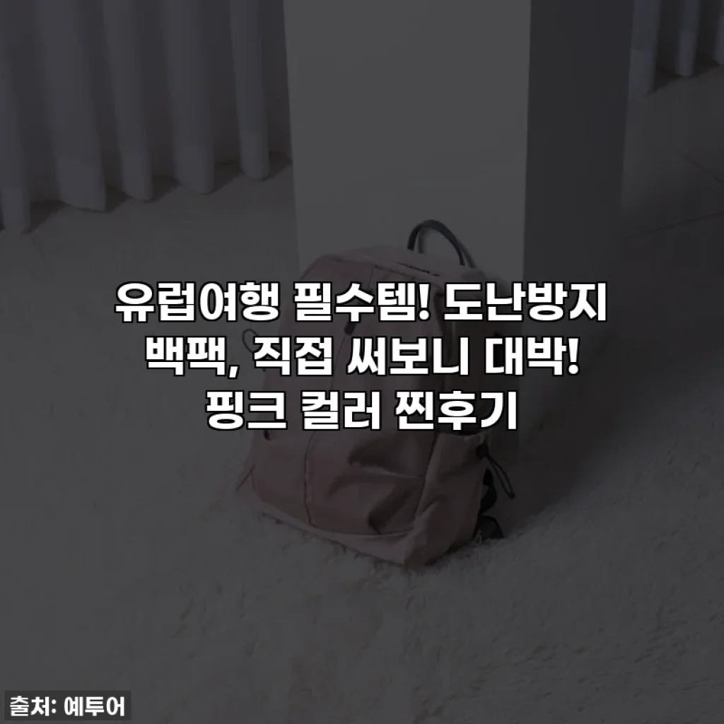 유럽여행 필수템! 도난방지 백팩, 직접 써보니 대박! 핑크 컬러 찐후기