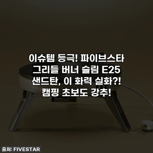 Home 62 이슈템 등극! 파이브스타 그리들 버너 슬림 E25 샌드탄, 이 화력 실화?! 캠핑 초보도 강추!