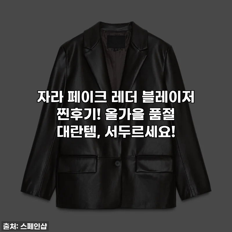 자라 페이크 레더 블레이저 찐후기! 올가을 품절 대란템, 서두르세요!