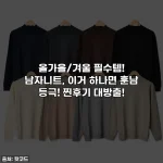 올가을/겨울 필수템! 남자니트, 이거 하나면 훈남 등극! 찐후기 대방출!