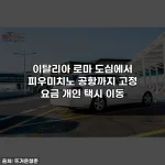 이탈리아 로마 도심에서 피우미치노 공항까지 고정 요금 개인 택시 이동
