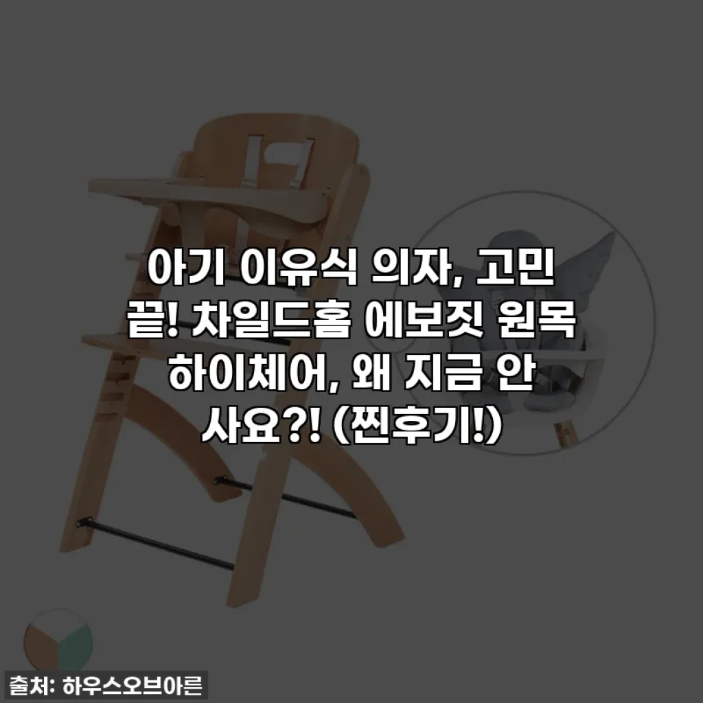 아기 이유식 의자, 고민 끝! 차일드홈 에보짓 원목 하이체어, 왜 지금 안 사요?! (찐후기!)