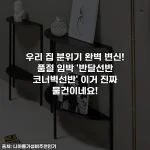 우리 집 분위기 완벽 변신! 품절 임박 '반달선반 코너벽선반' 이거 진짜 물건이네요!