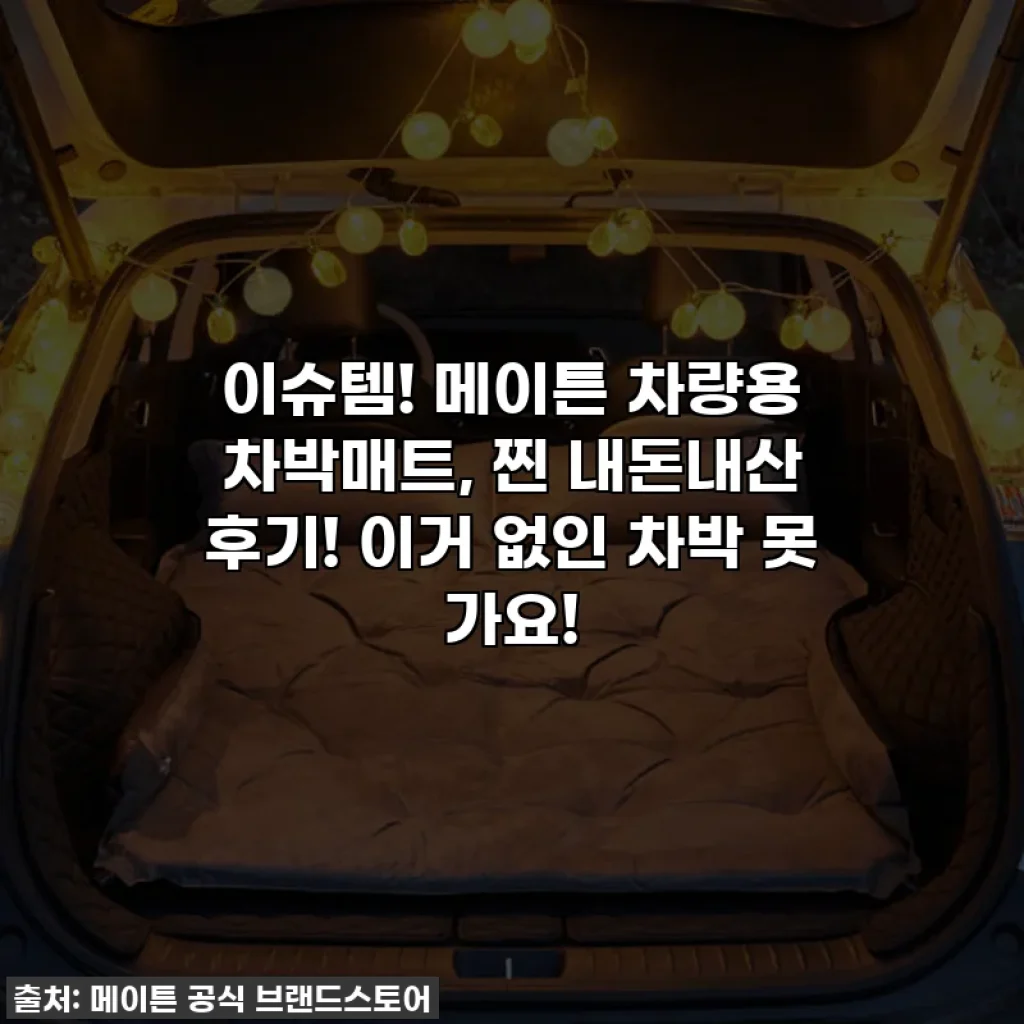 이슈템! 메이튼 차량용 차박매트, 찐 내돈내산 후기! 이거 없인 차박 못 가요!