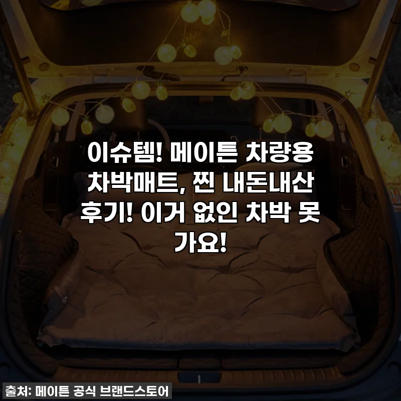 이슈템! 메이튼 차량용 차박매트, 찐 내돈내산 후기! 이거 없인 차박 못 가요!