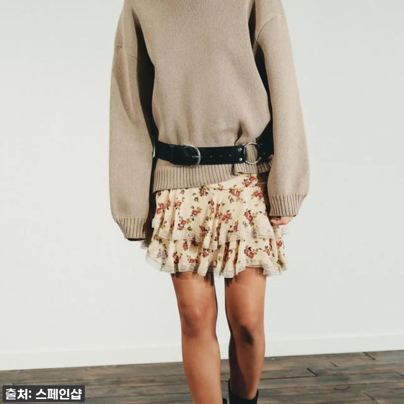 자라 오버사이즈 라운드넥 베이지 니트 관련 이미지 1