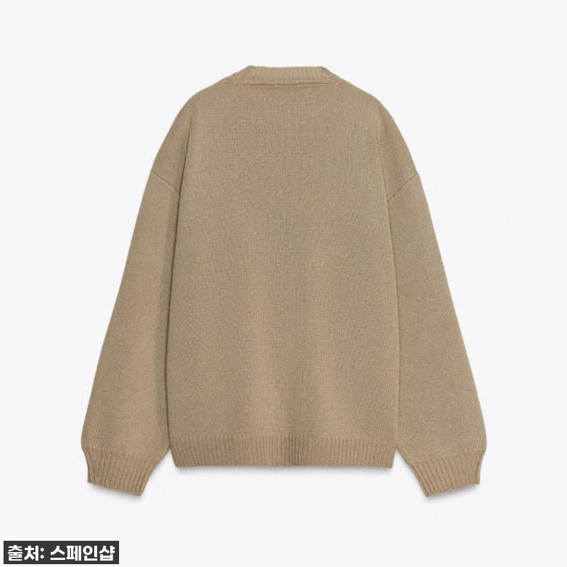 자라 오버사이즈 라운드넥 베이지 니트 관련 이미지 6