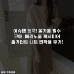 이슈템 등극! 올가을 필수 구매, 메리노울 캐시미어 홀가먼트 니트 찐착용 후기!