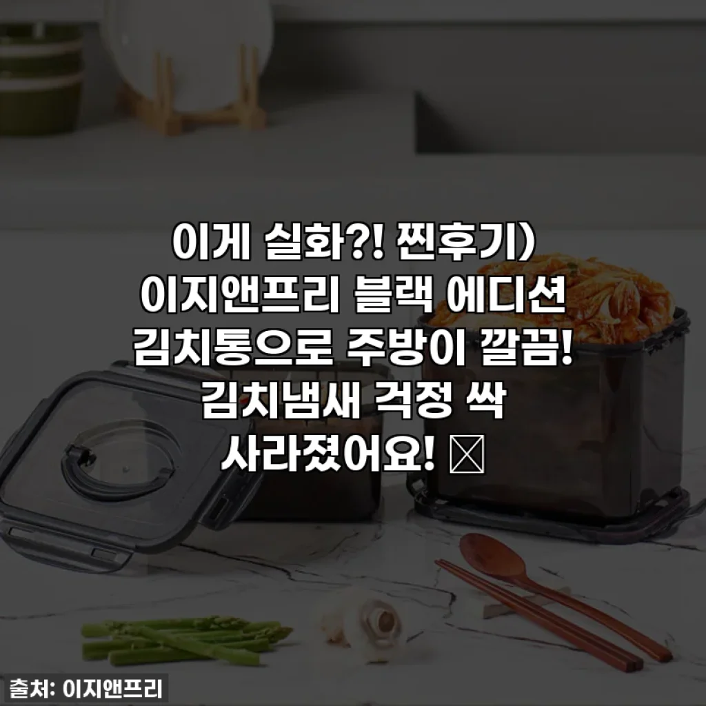 이게 실화?! 찐후기) 이지앤프리 블랙 에디션 김치통으로 주방이 깔끔! 김치냄새 걱정 싹 사라졌어요! ✨