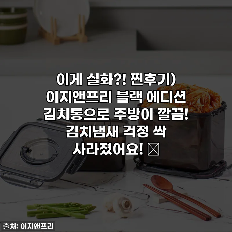 이게 실화?! 찐후기) 이지앤프리 블랙 에디션 김치통으로 주방이 깔끔! 김치냄새 걱정 싹 사라졌어요! ✨