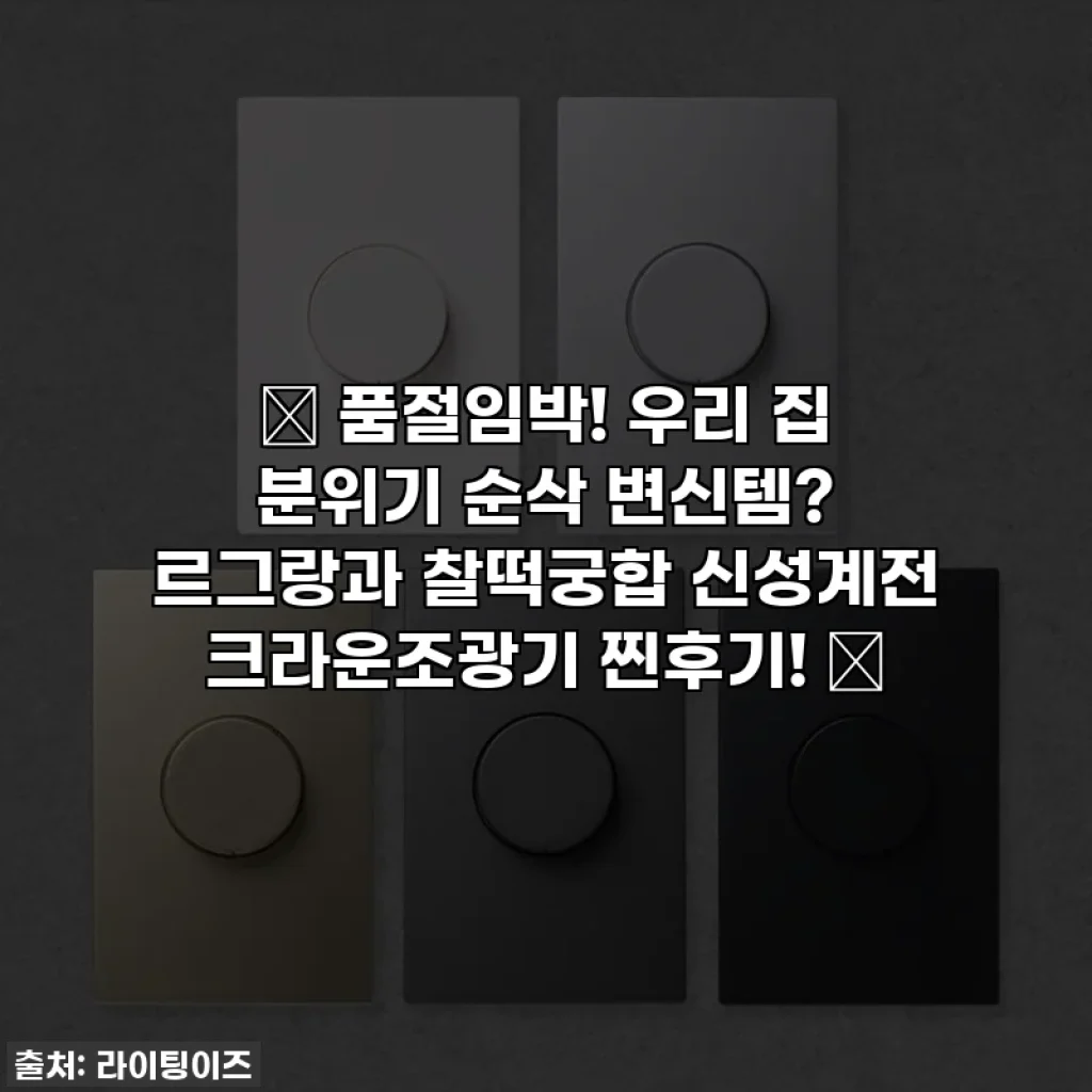 ✨ 품절임박! 우리 집 분위기 순삭 변신템? 르그랑과 찰떡궁합 신성계전 크라운조광기 찐후기! ✨