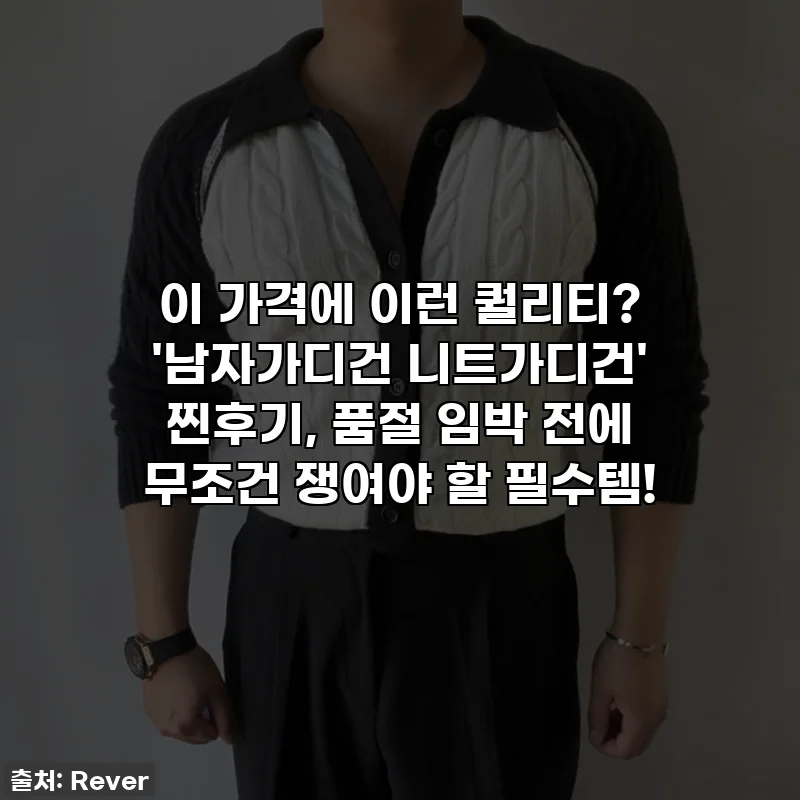 이 가격에 이런 퀄리티? '남자가디건 니트가디건' 찐후기, 품절 임박 전에 무조건 쟁여야 할 필수템!