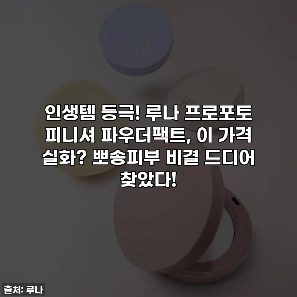 인생템 등극! 루나 프로포토 피니셔 파우더팩트, 이 가격 실화? 뽀송피부 비결 드디어 찾았다!