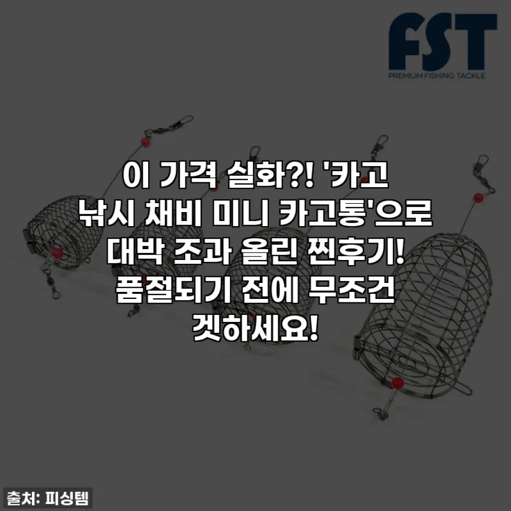 이 가격 실화?! '카고 낚시 채비 미니 카고통'으로 대박 조과 올린 찐후기! 품절되기 전에 무조건 겟하세요!