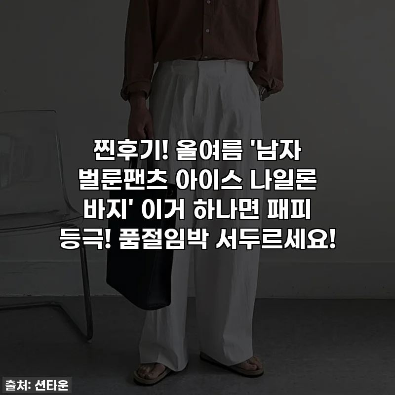 찐후기! 올여름 '남자 벌룬팬츠 아이스 나일론 바지' 이거 하나면 패피 등극! 품절임박 서두르세요!