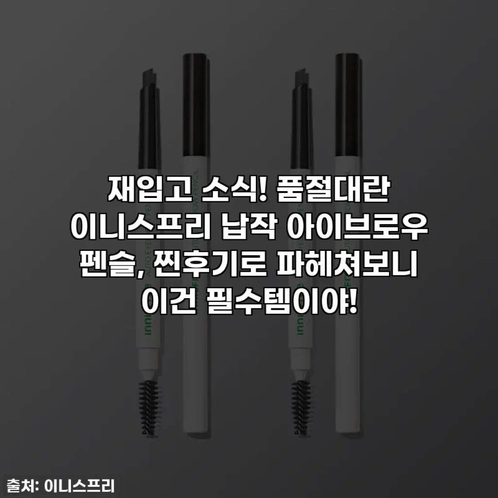 재입고 소식! 품절대란 이니스프리 납작 아이브로우 펜슬, 찐후기로 파헤쳐보니 이건 필수템이야!