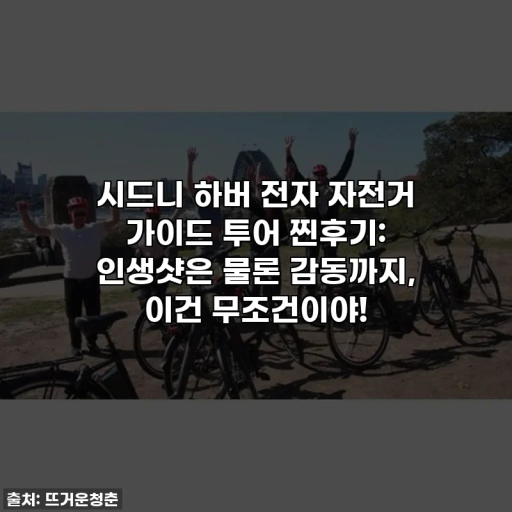시드니 하버 전자 자전거 가이드 투어 찐후기: 인생샷은 물론 감동까지, 이건 무조건이야!