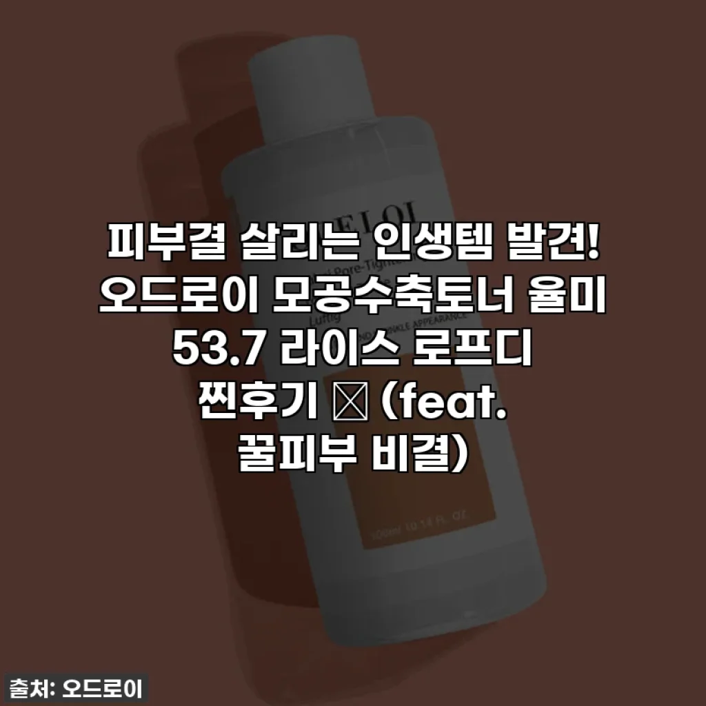 피부결 살리는 인생템 발견! 오드로이 모공수축토너 율미 53.7 라이스 로프디 찐후기 ✨ (feat. 꿀피부 비결)