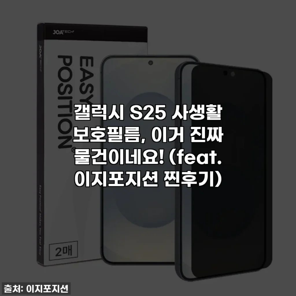 갤럭시 S25 사생활 보호필름, 이거 진짜 물건이네요! (feat. 이지포지션 찐후기)