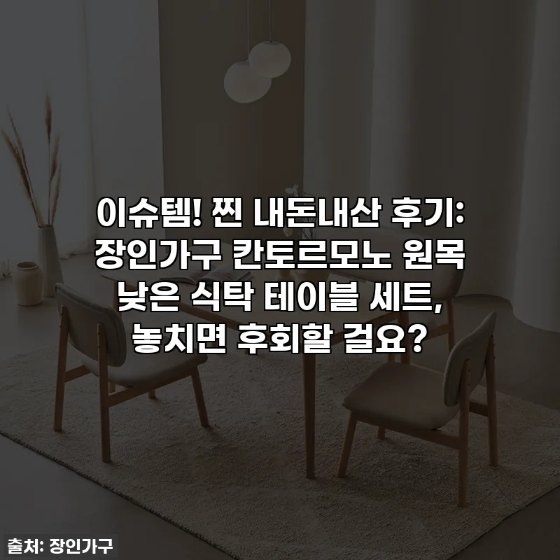 이슈템! 찐 내돈내산 후기: 장인가구 칸토르모노 원목 낮은 식탁 테이블 세트, 놓치면 후회할 걸요?