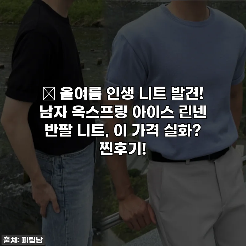 🔥 올여름 인생 니트 발견! 남자 옥스프링 아이스 린넨 반팔 니트, 이 가격 실화? 찐후기!