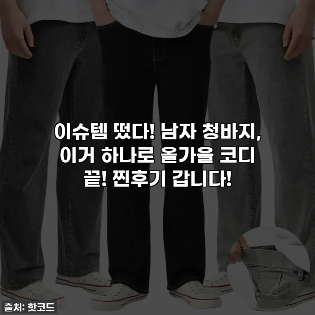 이슈템 떴다! 남자 청바지, 이거 하나로 올가을 코디 끝! 찐후기 갑니다!