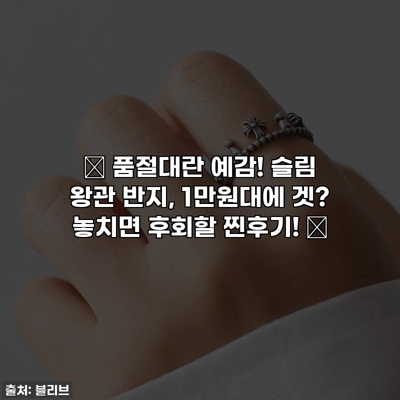 ✨ 품절대란 예감! 슬림 왕관 반지, 1만원대에 겟? 놓치면 후회할 찐후기! ✨