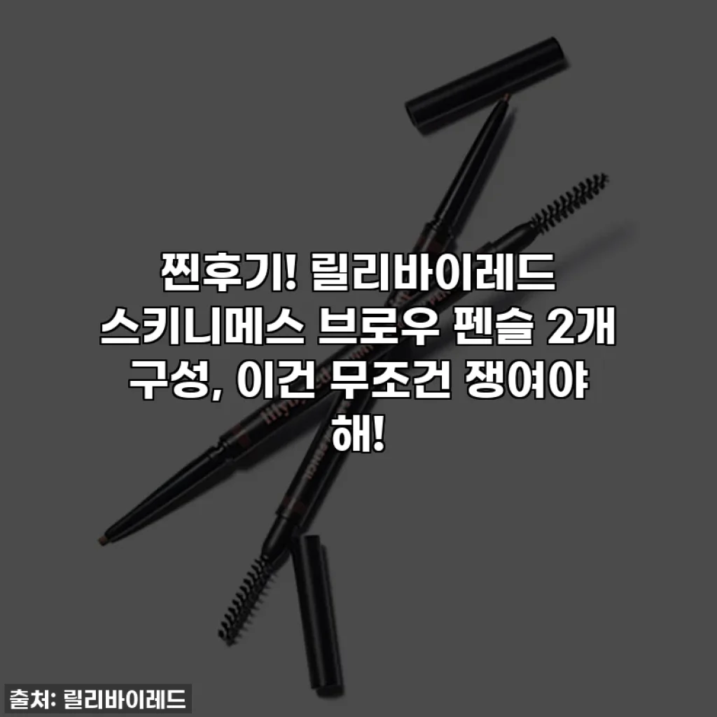 찐후기! 릴리바이레드 스키니메스 브로우 펜슬 2개 구성, 이건 무조건 쟁여야 해!