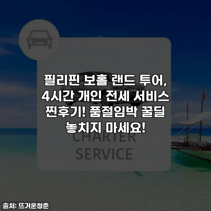 필리핀 보홀 랜드 투어, 4시간 개인 전세 서비스 찐후기! 품절임박 꿀딜 놓치지 마세요!