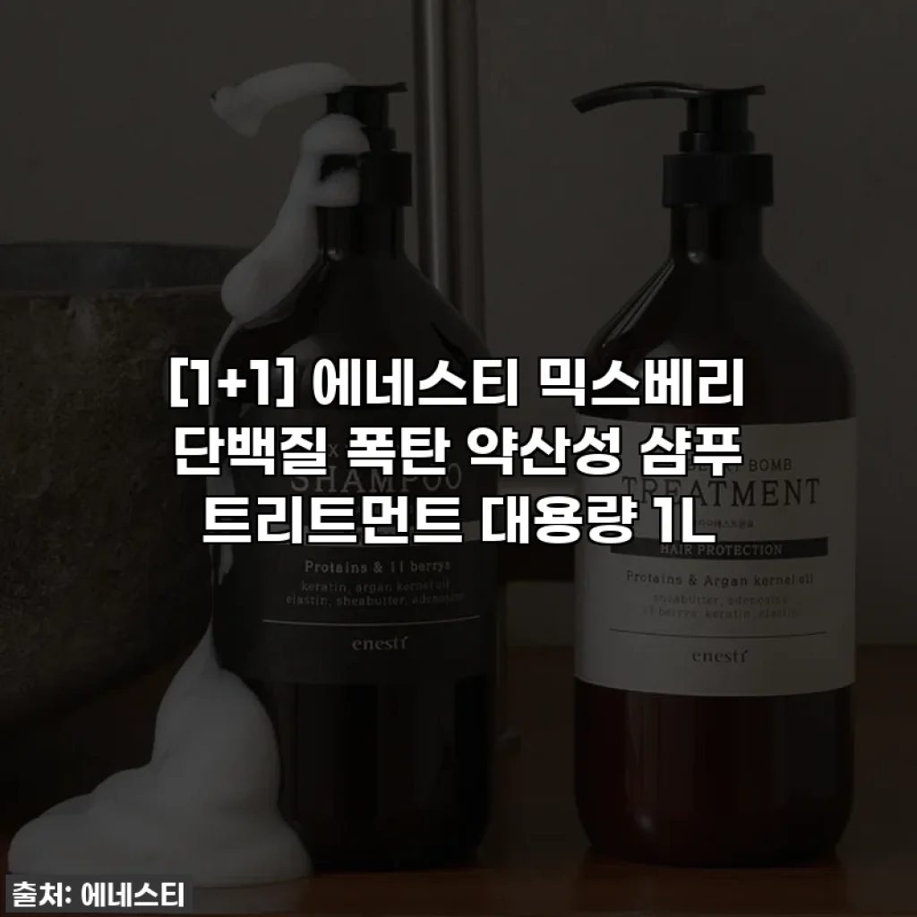 [1+1] 에네스티 믹스베리 단백질 폭탄 약산성 샴푸 트리트먼트 대용량 1L
