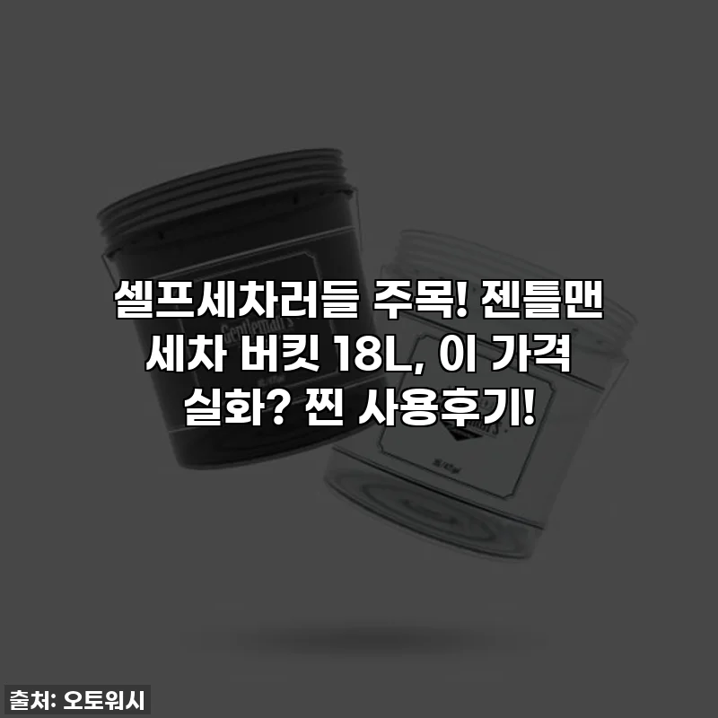 셀프세차러들 주목! 젠틀맨 세차 버킷 18L, 이 가격 실화? 찐 사용후기!