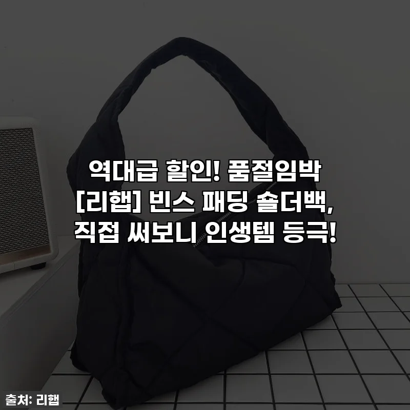 역대급 할인! 품절임박 [리햅] 빈스 패딩 숄더백, 직접 써보니 인생템 등극!