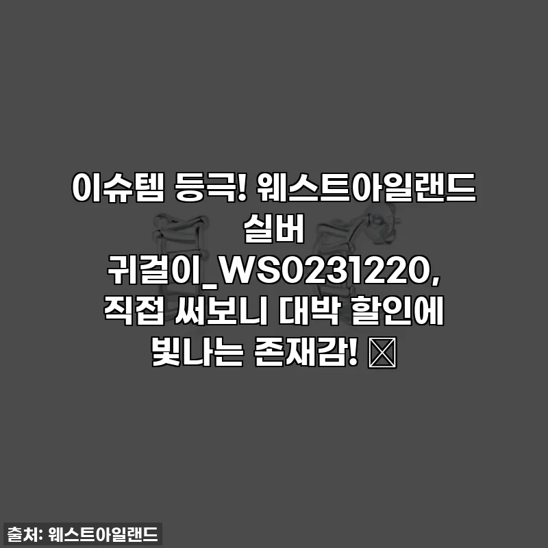이슈템 등극! 웨스트아일랜드 실버 귀걸이_WS0231220, 직접 써보니 대박 할인에 빛나는 존재감! ✨