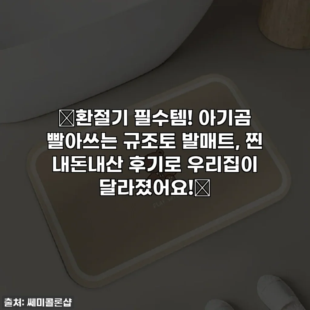 🍂환절기 필수템! 아기곰 빨아쓰는 규조토 발매트, 찐 내돈내산 후기로 우리집이 달라졌어요!✨