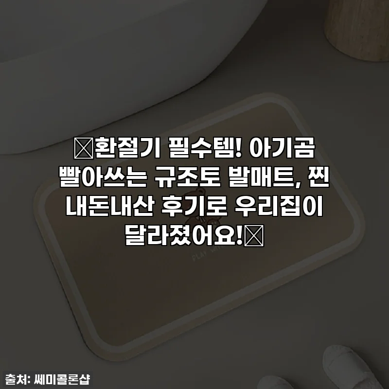 🍂환절기 필수템! 아기곰 빨아쓰는 규조토 발매트, 찐 내돈내산 후기로 우리집이 달라졌어요!✨