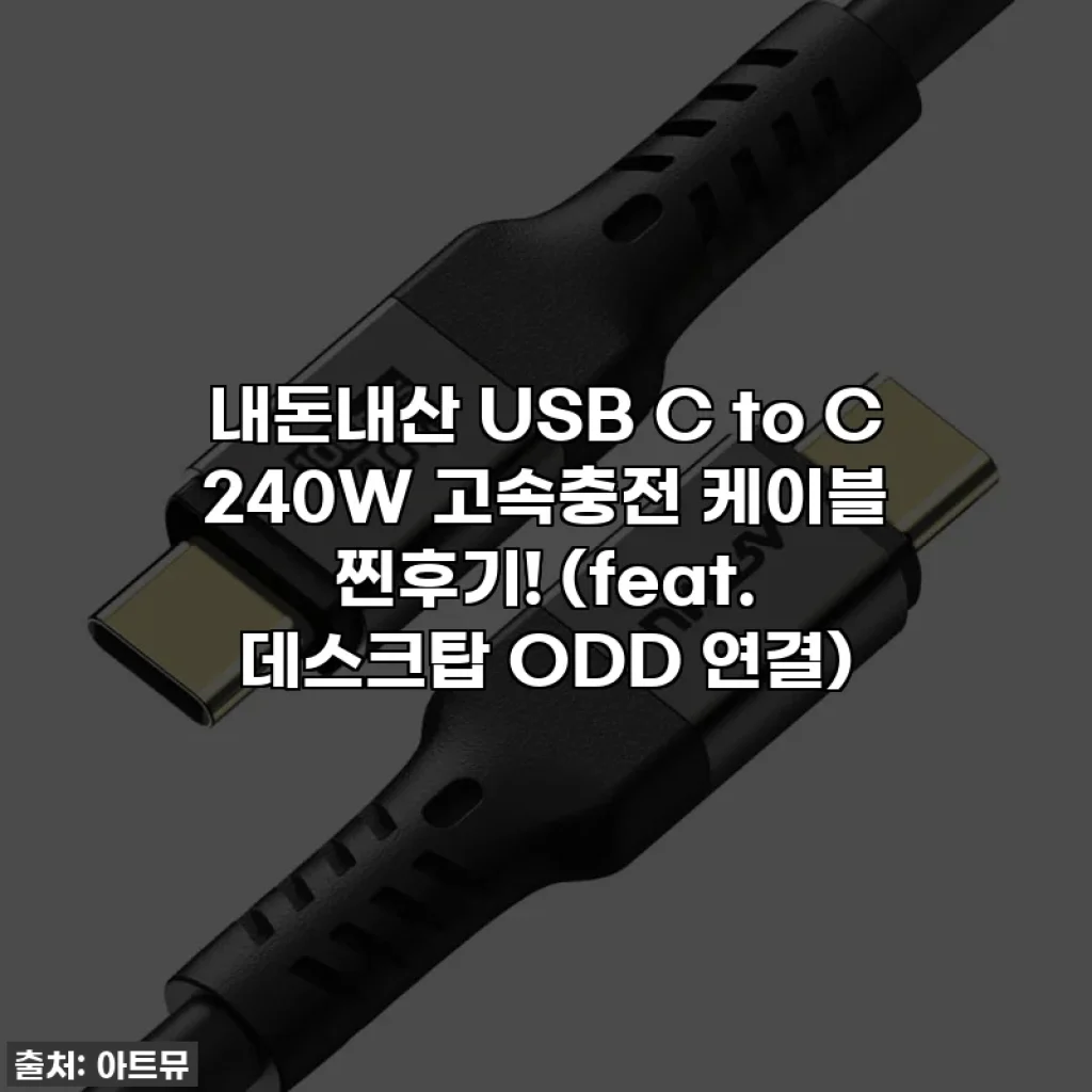 내돈내산 USB C to C 240W 고속충전 케이블 찐후기! (feat. 데스크탑 ODD 연결)