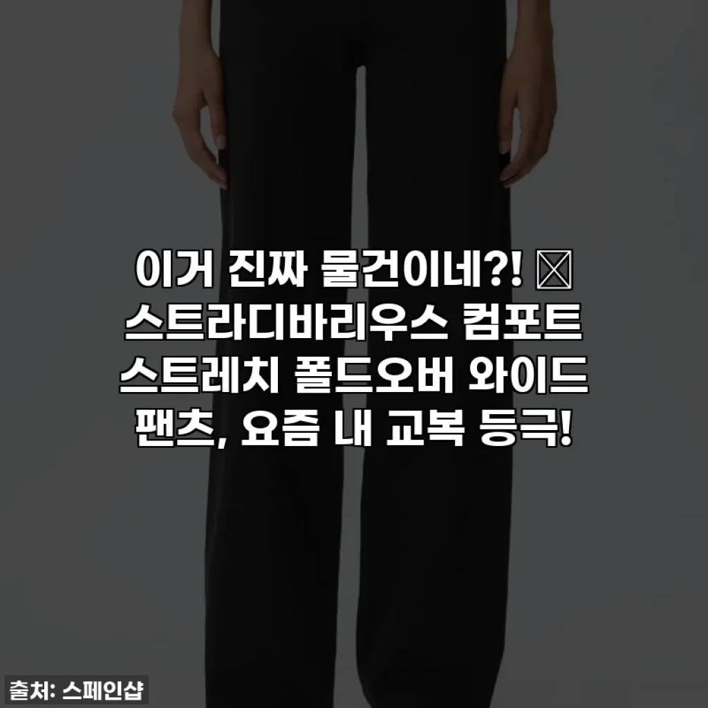 이거 진짜 물건이네?! 🖤 스트라디바리우스 컴포트 스트레치 폴드오버 와이드 팬츠, 요즘 내 교복 등극!