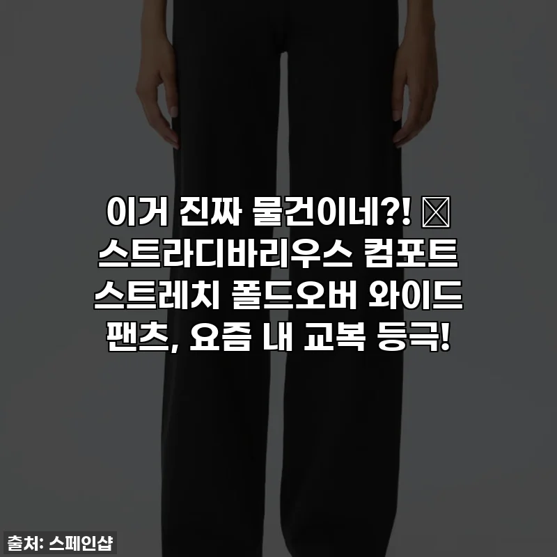 이거 진짜 물건이네?! 🖤 스트라디바리우스 컴포트 스트레치 폴드오버 와이드 팬츠, 요즘 내 교복 등극!