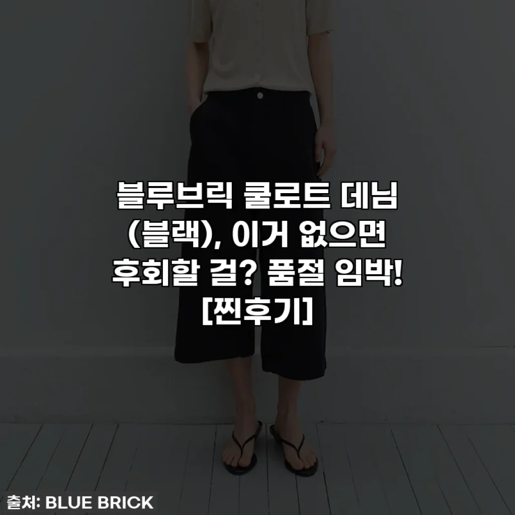 블루브릭 쿨로트 데님 (블랙), 이거 없으면 후회할 걸? 품절 임박! [찐후기]