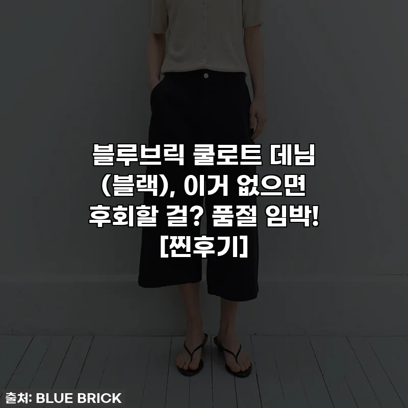 블루브릭 쿨로트 데님 (블랙), 이거 없으면 후회할 걸? 품절 임박! [찐후기]