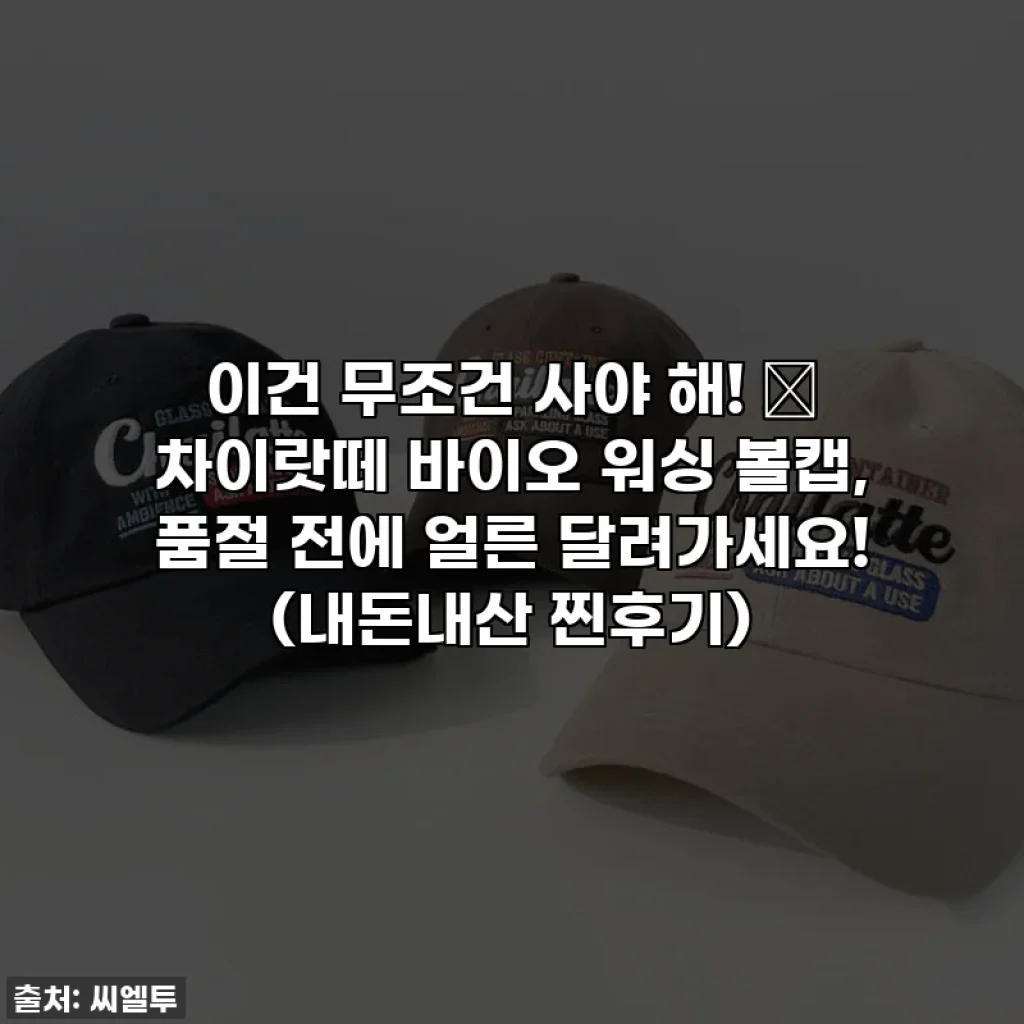 이건 무조건 사야 해! 💖 차이랏떼 바이오 워싱 볼캡, 품절 전에 얼른 달려가세요! (내돈내산 찐후기)