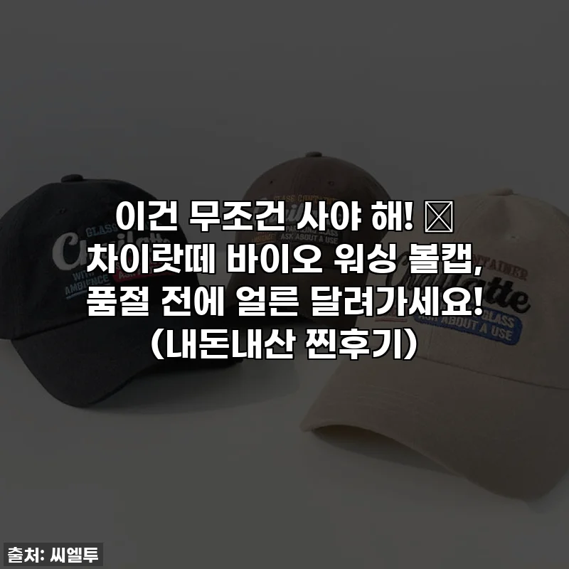 이건 무조건 사야 해! 💖 차이랏떼 바이오 워싱 볼캡, 품절 전에 얼른 달려가세요! (내돈내산 찐후기)