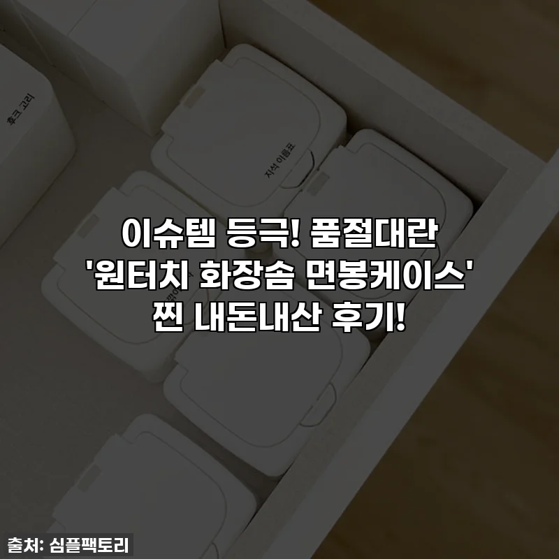 이슈템 등극! 품절대란 '원터치 화장솜 면봉케이스' 찐 내돈내산 후기!