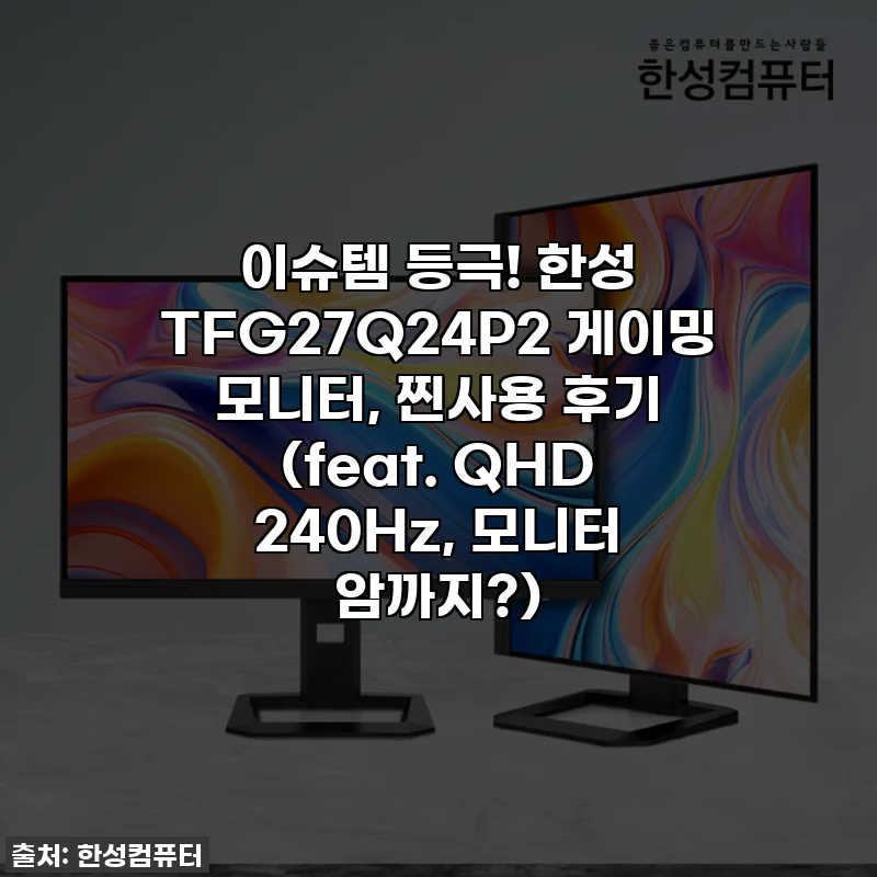 이슈템 등극! 한성 TFG27Q24P2 게이밍 모니터, 찐사용 후기 (feat. QHD 240Hz, 모니터 암까지?)