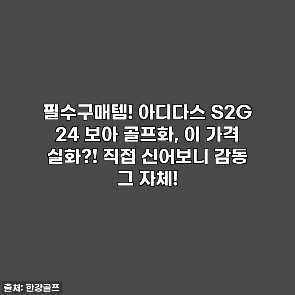 필수구매템! 아디다스 S2G 24 보아 골프화, 이 가격 실화?! 직접 신어보니 감동 그 자체!