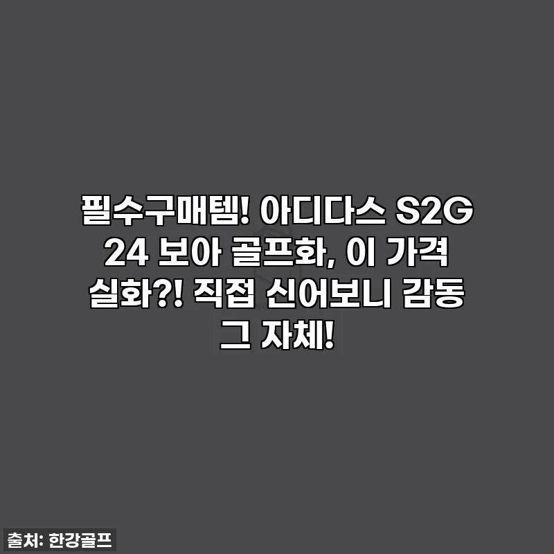 필수구매템! 아디다스 S2G 24 보아 골프화, 이 가격 실화?! 직접 신어보니 감동 그 자체!