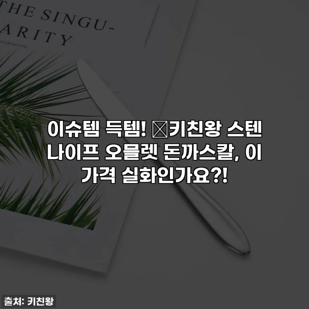 이슈템 득템! 🍳키친왕 스텐 나이프 오믈렛 돈까스칼, 이 가격 실화인가요?!