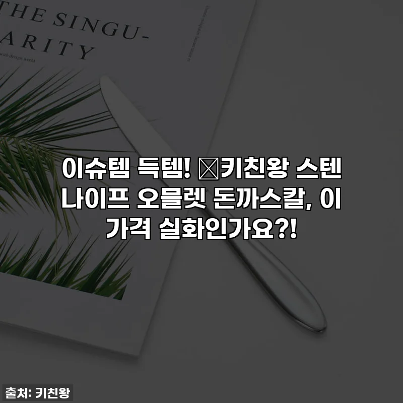 이슈템 득템! 🍳키친왕 스텐 나이프 오믈렛 돈까스칼, 이 가격 실화인가요?!